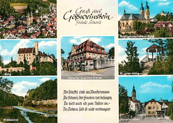 Goessweinstein Luftbild Burg Wiesental Hauptstrasse Wagner Hoehe Wallfahrtskirch