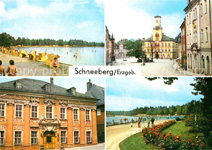 Schneeberg Erzgebirge Waldstrandbad Filzteich Ernst Thaelmann Platz Rathaus