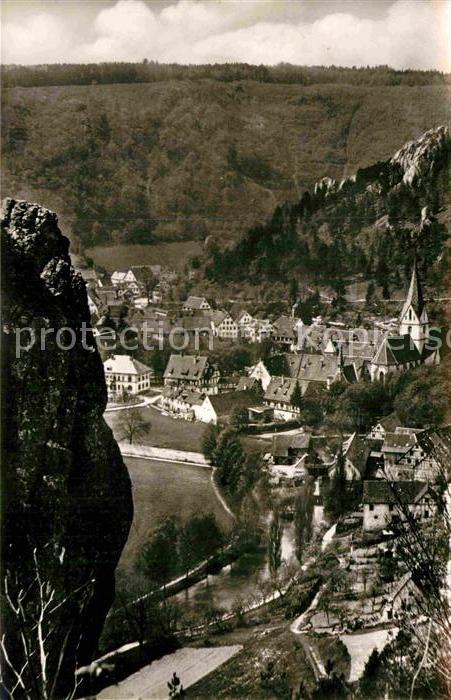 Blaubeuren Kloster mit Wilhelmsfelsen Schwaebische Alb