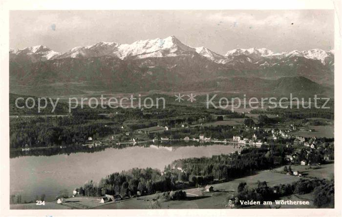 Velden Woerthersee mit Alpenpanorama Fliegeraufnahme