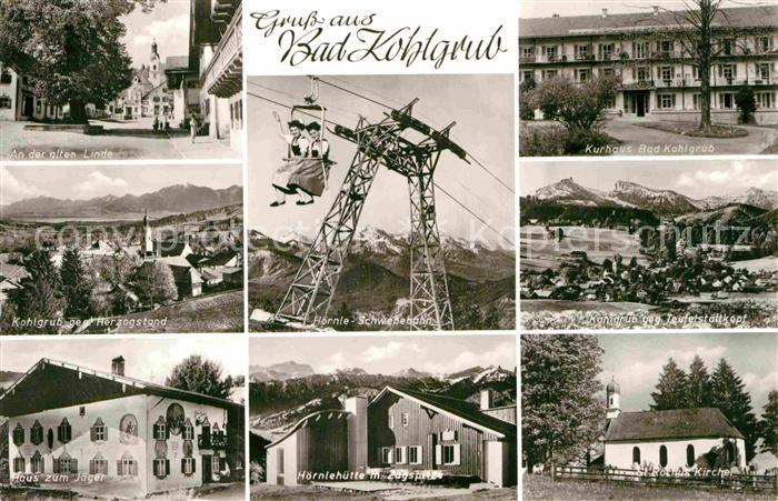 Bad Kohlgrub Alte Linde Kurhaus Hoernle Schwebebahn Haus zum Jaeger Berghuette K