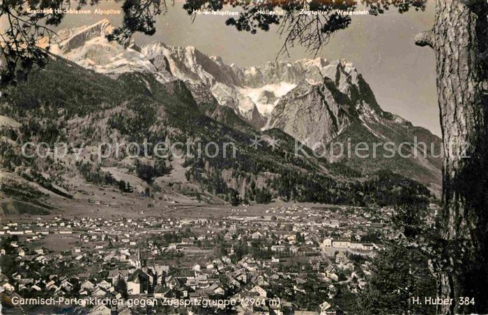 GARMISCH-PARTENKIRCHEN Bayern Panorama Blick gegen Zugspitzgruppe Wettersteingeb