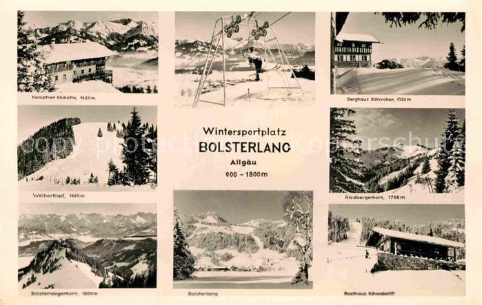 Bolsterlang Panorama Wintersportplatz Berghuetten Skilifte Allgaeuer Alpen