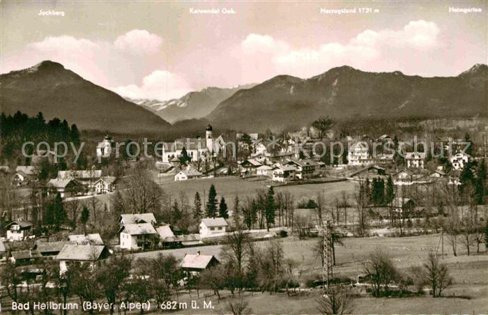 Bad Heilbrunn Teilansicht mit Alpenpanorama