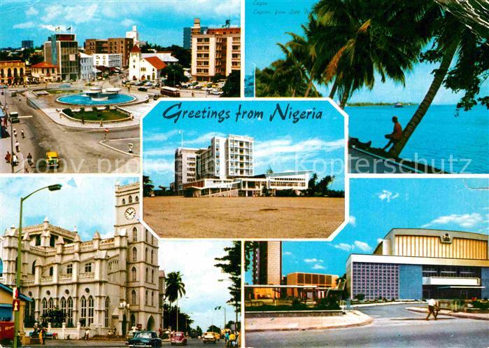 Lagos Nigeria Teilansichten Innenstadt Gebaeude Hotel Uferpartie am Meer