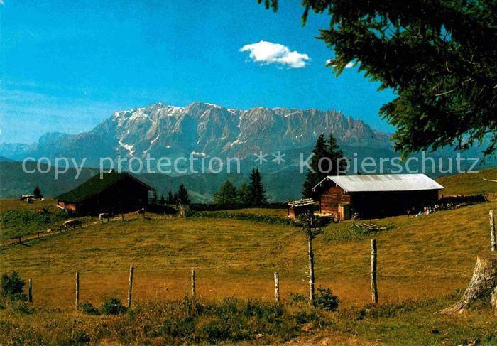 St Johann Tirol Obergass Alm 3 Taeler Schischaukel Blick zum Hochkoenig