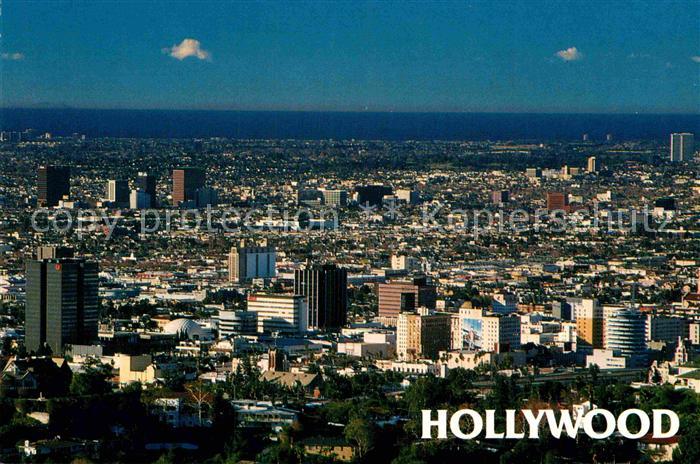 Hollywood California as seen from high in the Hollywood Hills Pacific