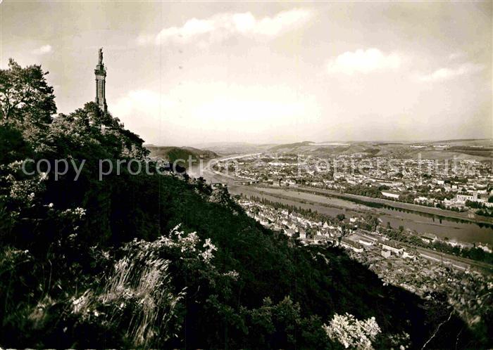 TRIER CITY Mariensaeule Panorama Blick ueber die Mosel