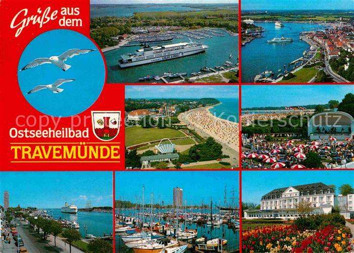 Travemuende Ostseebad Hafen Fliegeraufnahme Strand Konzertpavillon Yachthafen Ho