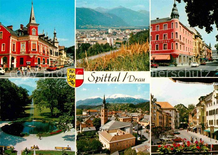 Spittal Drau Strassenszene Hotel Kirche Park Alpenblick