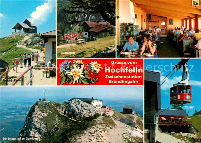 Bruendlingalm Hochfelln Seilbahn Bergwandern Gipfelkreuz Bayerische Alpen