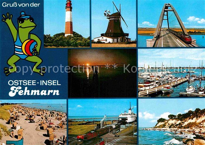 Insel Fehmarn Leuchtturm Windmuehle Fehmarnsundbruecke Hafen Kueste Faehre Stran
