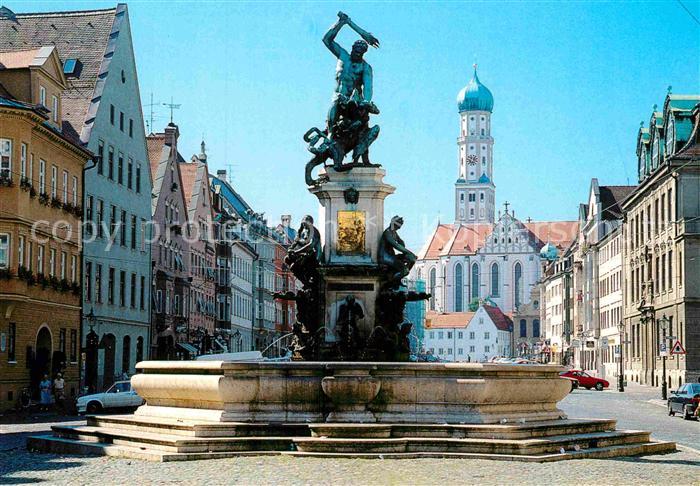 Augsburg 2000 Jahre Herkulesbrunnen Basilika St Ulrich und Afra