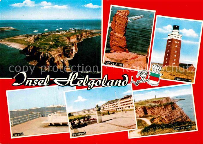Insel Helgoland Fliegeraufnahme Lange Anne Felsen Leuchtturm Strand Reede Stempe