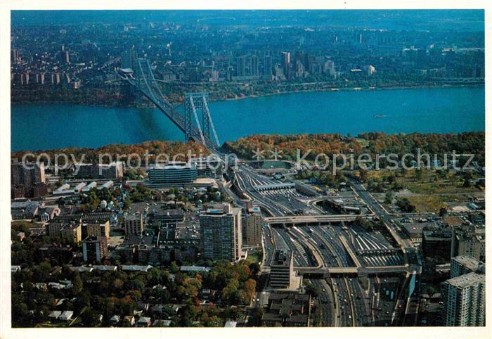 New York City Fort Lee George Washington Bridge Hudson River aerial view
