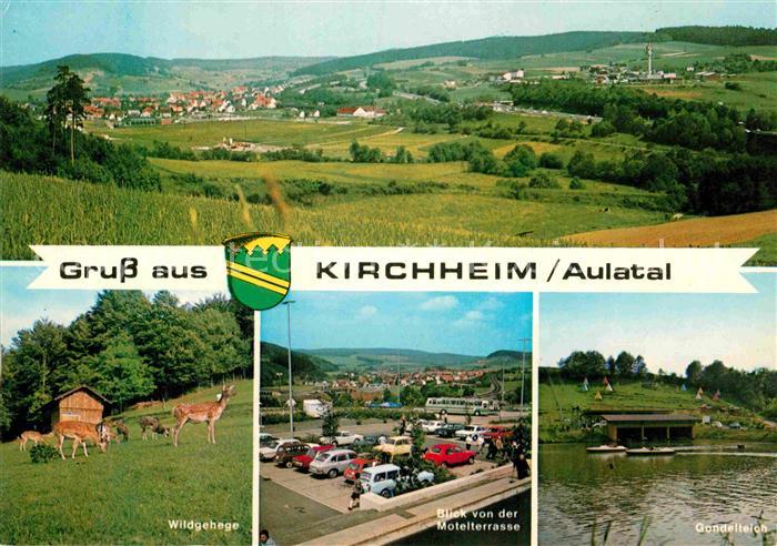 Kirchheim Hessen Panorama Blick von der Motelterrasse Gondelteich Wildgehege