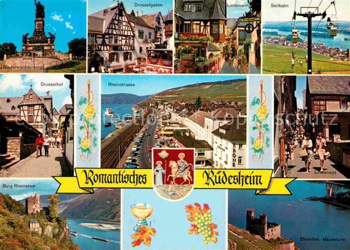 Ruedesheim Rhein Niederwalddenkmal Drosselgasse Lindenwirt Seilbahn Drosselhof R