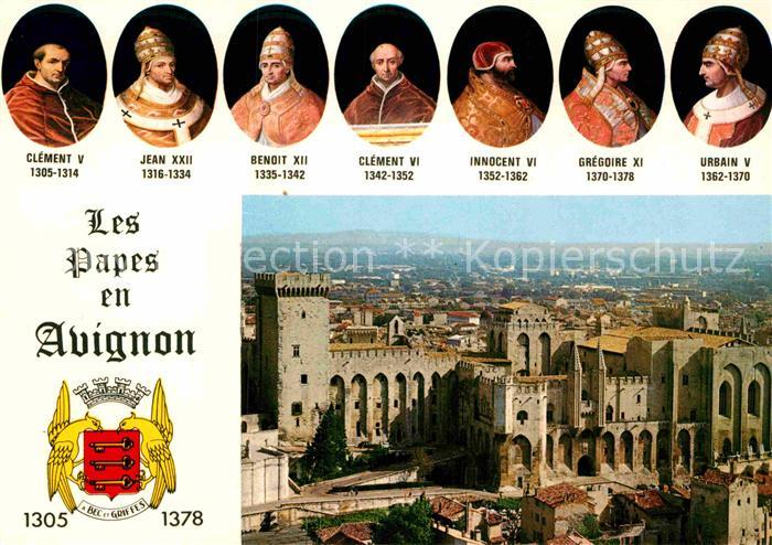 Avignon Vaucluse Les Papes en Avignon Palais Papstpalast Wappen Krone