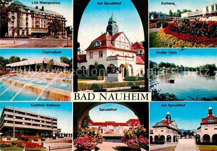 Bad Nauheim LVA Rheinprovinz Thermalbad Kurklinik Sprudelhof Kurhaus Teich