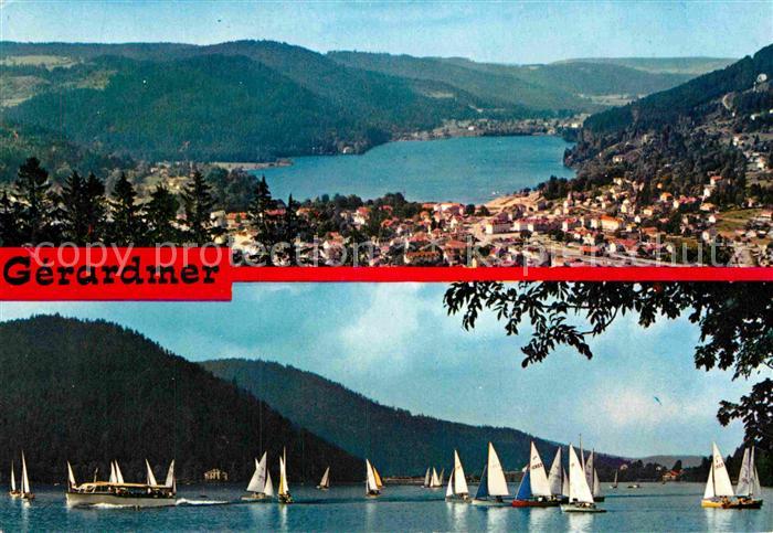 Gerardmer Vosges et son lac Segeln Panorama Vogesen