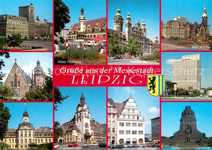 LEIPZIG Sachsen Kroch Hochhaus Rathaus Kirche Hotel Intercontinental Schloss Kon