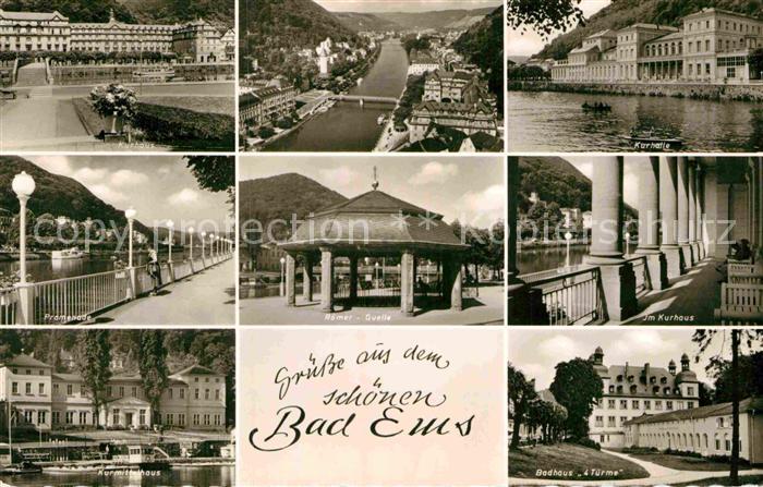 Bad Ems Kurhaus Promenade Roemer-Quelle Badhaus 4-Tuerme