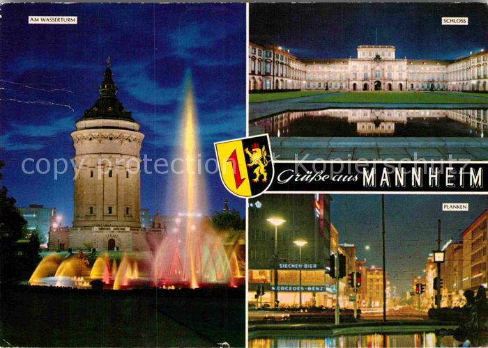 MANNHEIM BW Planken Schloss Wasserturm