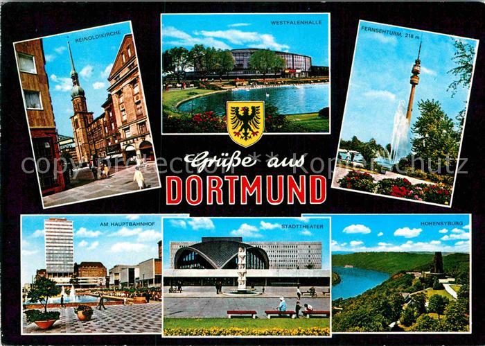 DORTMUND  CITY Reinoldikirche Hauptbahnhof Stadttheater Fernsehturm