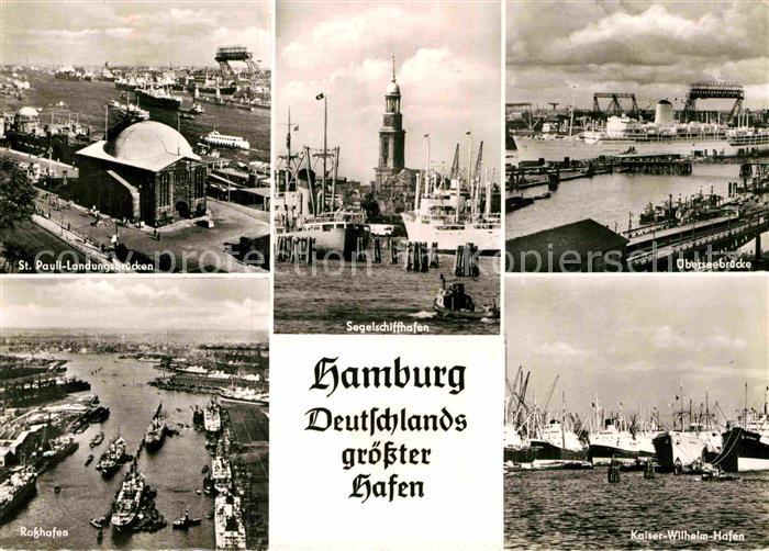 HAMBURG  CITY Segelschiffhafen Kaiser-Wilhelm-Hafen St.-Pauli-Landungsbruecken