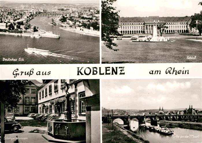 Koblenz Rhein Schloss Deutsches Eck Schengelbrunnen