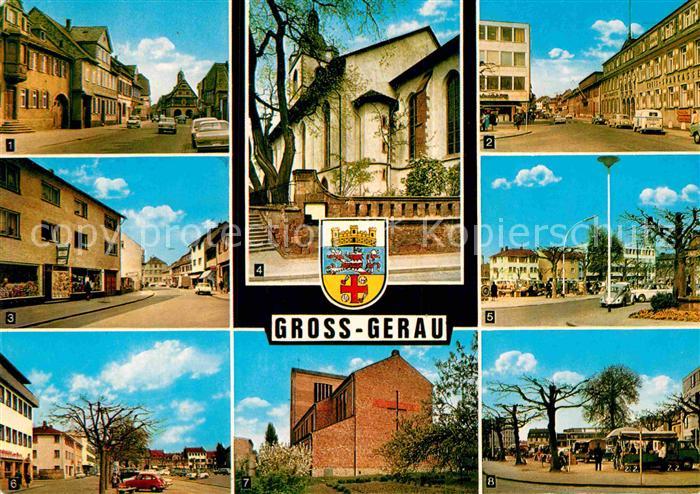Gross-Gerau Frankfurter Str. Rathaus Darmstaedter Str. Evangelische Kirche Brunn