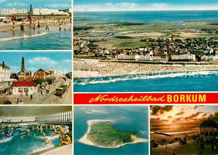 BORKUM Nordseebad Niedersachsen Strand Fliegeraufnahme Hallenbad