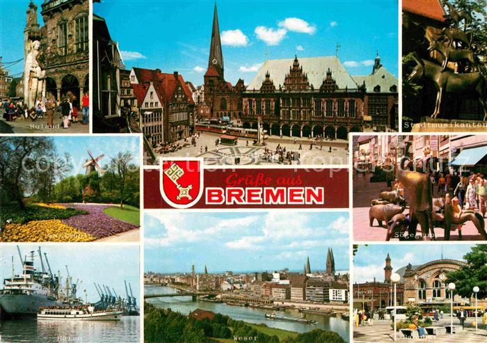 BREMEN  CITY Hafen Roland Marktplatz
