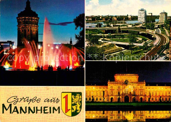 MANNHEIM BW Wasserturm Friedrichsplatz Hafen Schloss