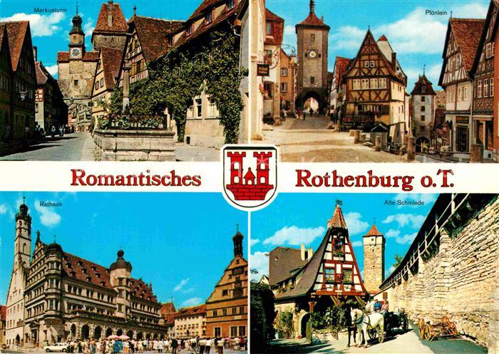 Rothenburg Tauber Ploenlein Schmiede Markusturm Rathaus