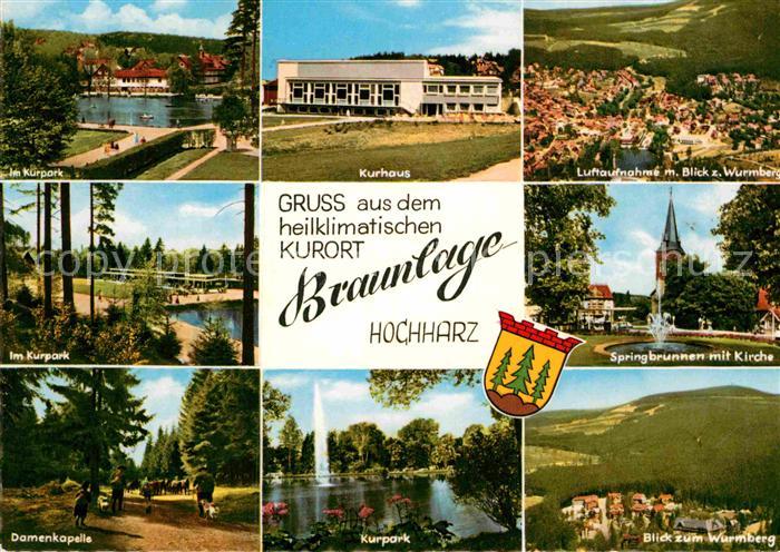 Braunlage Harz Kurhaus Springbrunnen Kirche Fliegeraufnahme Wurmberg
