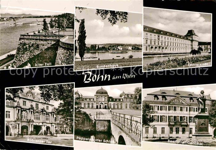 Bonn Rhein Bundeshaus Unviersitaet Koblenzer Tor Beethoven-Denkmal