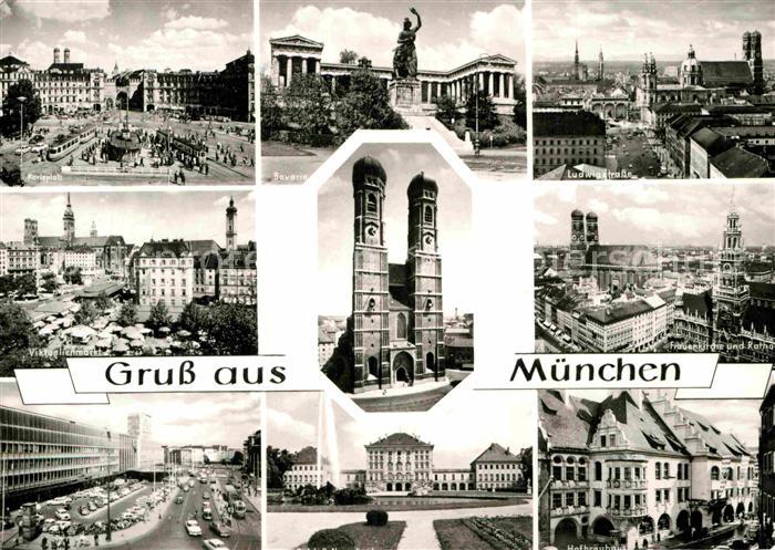 Muenchen Bayern Karlsplatz Bavaria Frauenkirche Rathaus