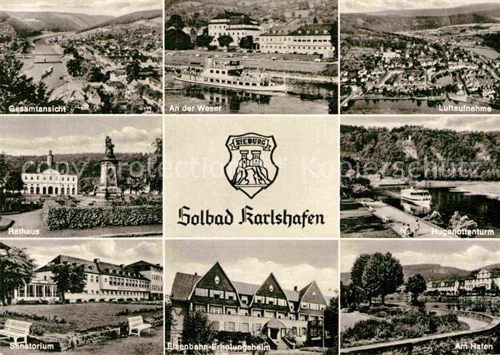 Bad Karlshafen Fliegeraufnahme Hugenottenturm Hafen Rathaus