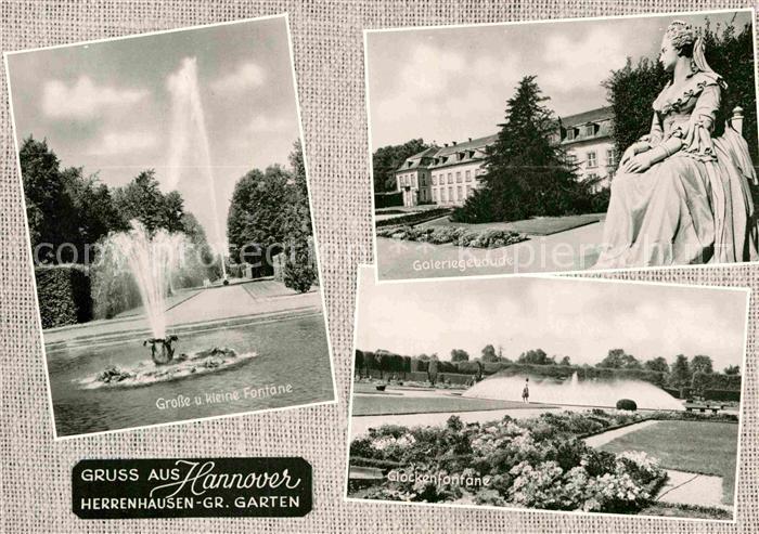 HANNOVER  CITY Herrenhausen Grosse kleine Fontaene Glockenfontaene Goleriegebaeu