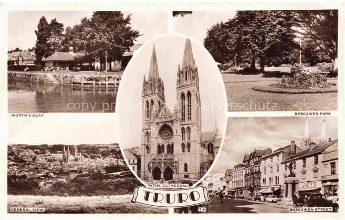 Truro Cornwall UK Worth's Quay Cathedral Boscawen Park Boscawen Street general v