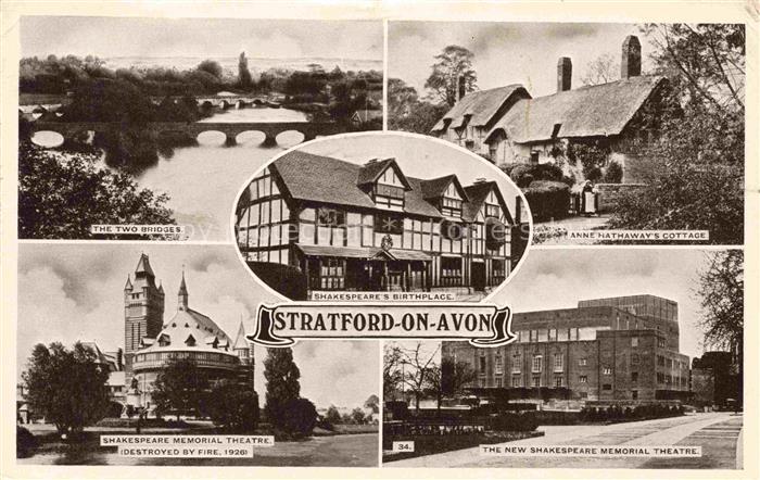 Stratford -on-Avon UK Bridges Anne Hathaway's Cottage Shakespiere Memorial Theat