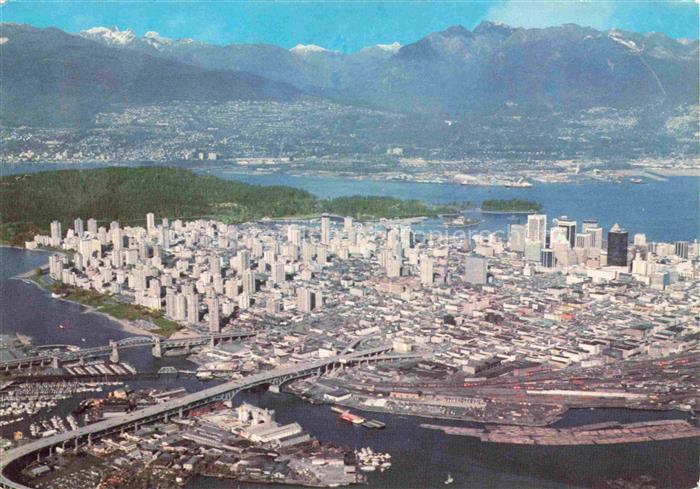 VANCOUVER BC Canada Aerial view of downtown