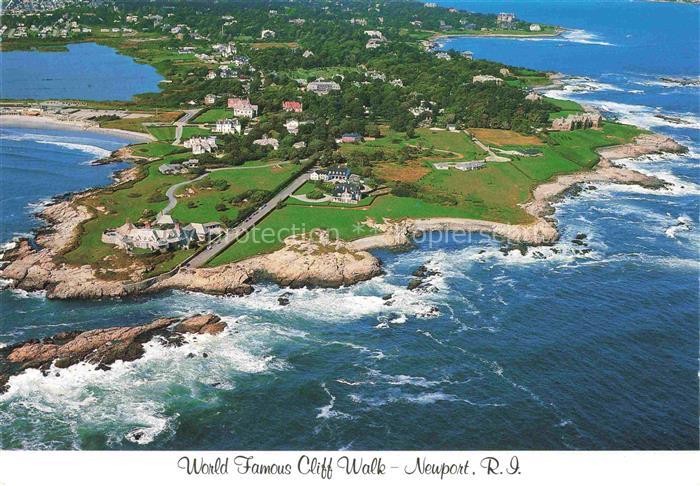 Newport Rhode Island USA World Famous Cliff Walk aerial view