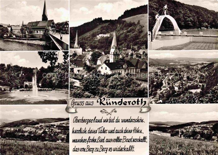 Ruenderoth Teilansichten Kirche Freibad Panorama