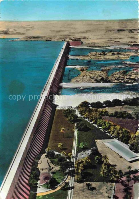 Assuan Asswan Aswan Egypt The Nile Dam aerial view