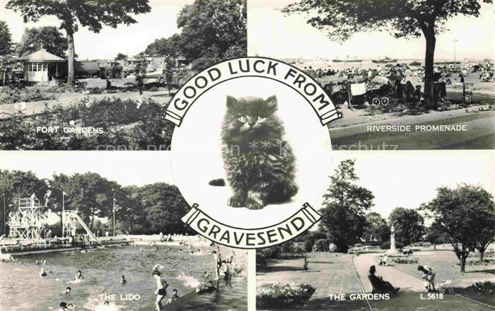 Gravesend Kent UK Fort Gardens Riverside Promenade The Lido The Gardens
