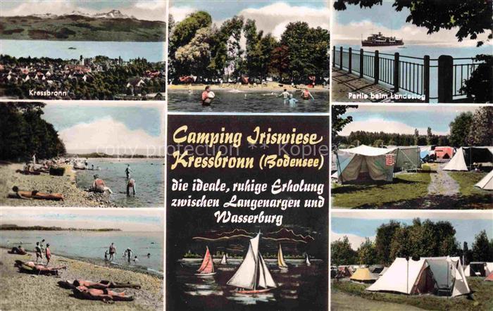 Kressbronn Bodensee BW Panorama Camping Iriswiese Strandpartien Landsteg Zeltpla