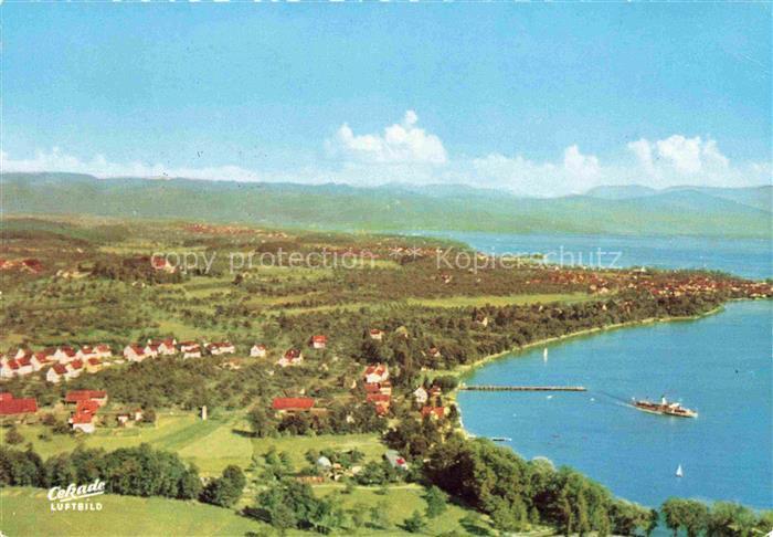 Kressbronn Bodensee BW Fliegeraufnahme mit Alpenblick