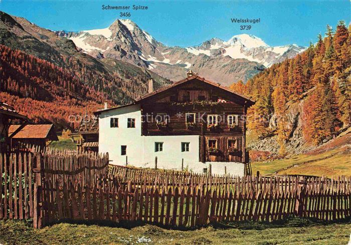 Schnalstal Senales Bolzano Trentino IT Unter Gerstgras Hof Schwemser Spitze Weis